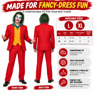 Mens Dancing Clown Costume 3 Piece Fancy Dress Outfit - Sizes L-XL