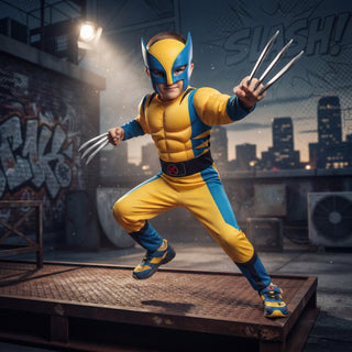 Kids Comic Claw Superhero Costume with Mask - Sizes 3-5 to 7-9