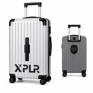 XPLR Cabin Suitcase 20 Inch (55x40x20cm) - Hard Shell Carry On Luggage with USB Charging Port, Cup Holder, TSA Lock, 360° Spinner Wheels, Lightweight 2.8kg Hand Luggage for Travel