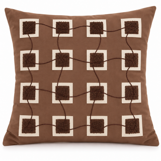 K Collection Decorative Geometric Cushion 45cm – Ivory Mocha