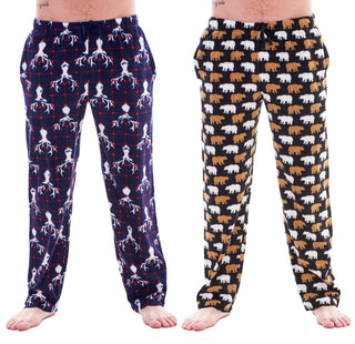 Keanu Mens 2 Pack Lounge Pants - Stag/Polar Bear Design - Sizes S - 2XL