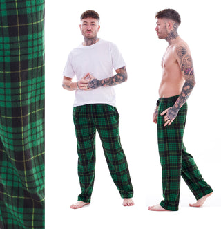 Keanu Mens 2 Pack Lounge Pants - Red/Green Tartan Design - Sizes S - 2XL