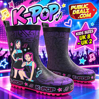 K-Pop Girls Wellies – Wellington Rain Boots – Sizes UK8 - UK2