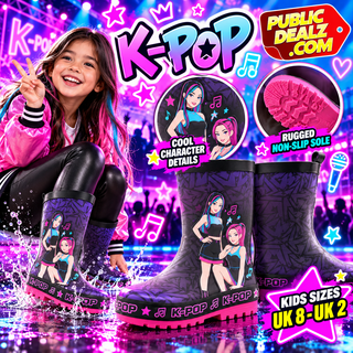K-Pop Girls Wellies – Wellington Rain Boots – Sizes UK8 - UK2