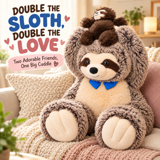 K Collection Large Sloth With Baby Soft Plush 78cm