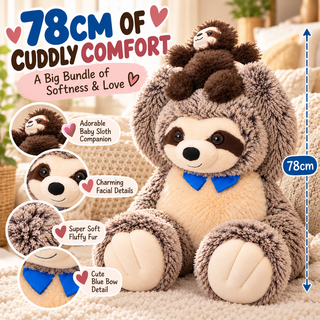 K Collection Large Sloth With Baby Soft Plush 78cm