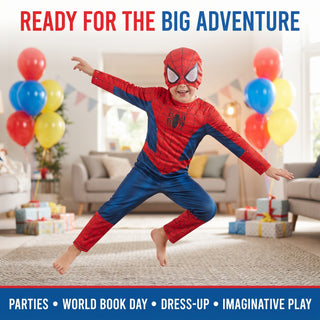 Kids Web Design Superhero Costume with Mask - Sizes 5-6 to 9-10