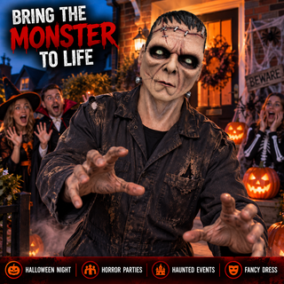 Premium Frankenstein Monster Mask – Scary Halloween Fancy Dress Costume