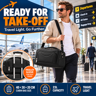 K Collection 3 Piece Luggage Set - Ryanair and EasyJet Travel Bags - Black