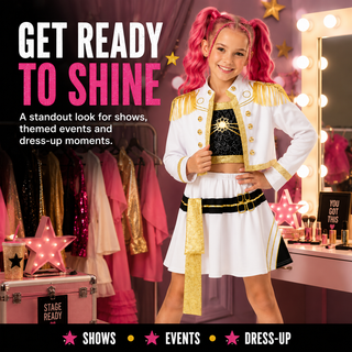 Girls K-Pop Costume Star Singer Fancy Dress – Sizes 5-6 to 9-10