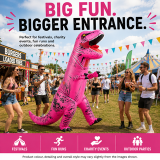 Adult Inflatable T-Rex Dinosaur Costume 160-190cm – Pink