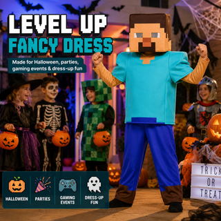 Kids Pixel Gamer Halloween Costume – Boys Gaming Fancy Dress – Sizes 5-6 to 9-10