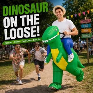 Adults Inflatable T-Rex Ride-On Costume 160–190cm – Green