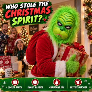 Grinch Latex Mask – Grumpy Christmas Fancy Dress Costume