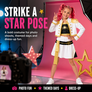 Girls K-Pop Costume Star Singer Fancy Dress – Sizes 5-6 to 9-10