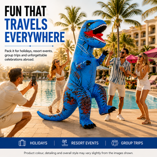 Adult Inflatable T-Rex Dinosaur Costume 160-190cm – Blue