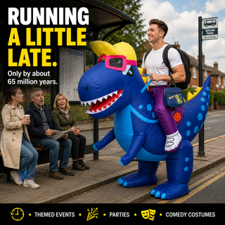 Adults Inflatable Dinosaur Ride-On Costume 160–190cm – Blue