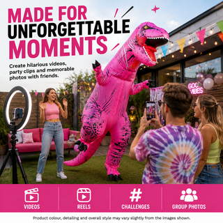 Adult Inflatable T-Rex Dinosaur Costume 160-190cm – Pink