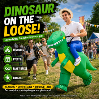 Adults Inflatable T-Rex Ride-On Costume 160–190cm – Green