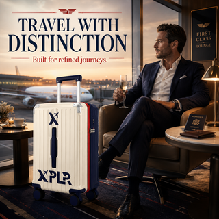 XPLR Cabin Suitcase 20 Inch (55x34x24cm) - Hard Shell Carry On Luggage with USB Charging Port, Cup Holder, TSA Lock, 360° Spinner Wheels, Lightweight 2.8kg Hand Luggage for Travel