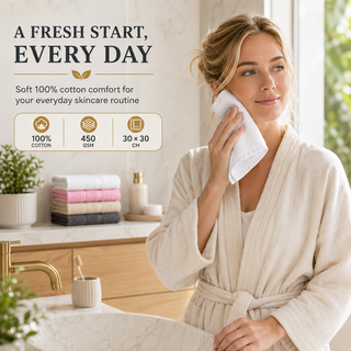 K Collection 24 Pack 100% Cotton Face Towels – 30 x 30cm