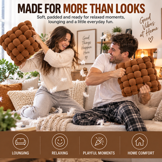 K Collection 4 Pack Knotted Cushions – 30 × 30cm Soft Woven Decorative Cushions
