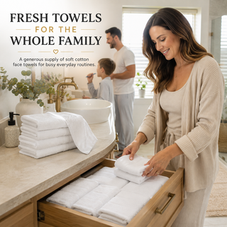 K Collection 24 Pack 100% Cotton Face Towels – 30 x 30cm