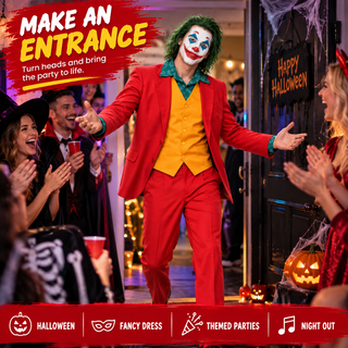 Mens Dancing Clown Costume 3 Piece Fancy Dress Outfit - Sizes L-XL