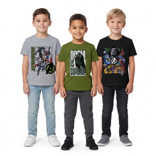 Marvel Avengers Doomsday Kids 3 Pack T-Shirts – Comic Clash – 3-14 Years