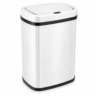 K Collection 50L Automatic Sensor Bin – Touchless Soft-Close Lid – White
