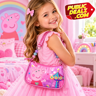 Peppa Pig Girls Pink Glitter Mini Shoulder Handbag
