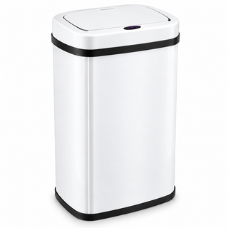 K Collection 70L Automatic Sensor Bin – Touchless Soft-Close Lid – White