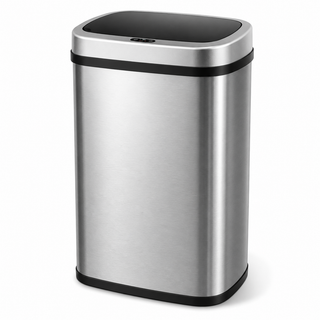 K Collection 70L Sensor Bin for Kitchen – Large Automatic Motion Sensor Waste Bin – Soft-Close, Fingerprint-Resistant Steel – USB-C or Battery Powered – Silver