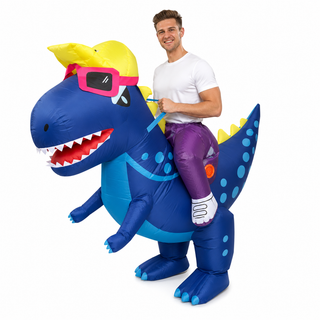 Adults Inflatable Dinosaur Ride-On Costume 160–190cm – Blue