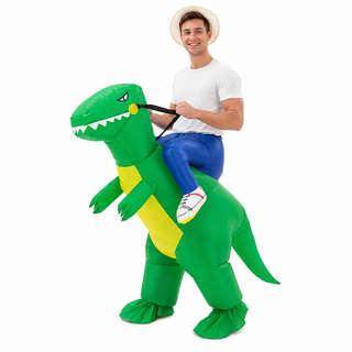 Adults Inflatable T-Rex Ride-On Costume 160–190cm – Green
