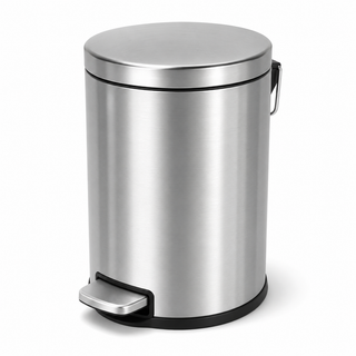 K Collection 5L Soft Close Pedal Bin – Stainless Steel Bathroom Bin with Removable Bucket