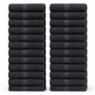 K Collection 24 Pack 100% Cotton Face Towels – 30 x 30cm