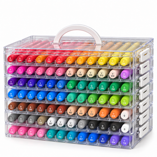 K Collection Acrylic Brush Markers Set - 72/84/120/204 Pack Options