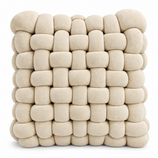 K Collection Knotted Cushion – 30 × 30cm Soft Woven Decorative Cushion