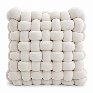 K Collection Knotted Cushion – 30 × 30cm Soft Woven Decorative Cushion