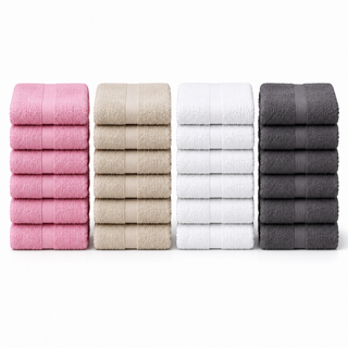 K Collection 24 Pack 100% Cotton Face Towels – 30 x 30cm