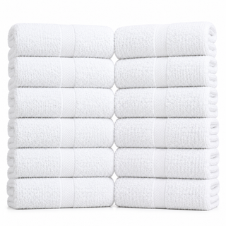 K Collection 12 Pack 100% Cotton Face Towels – 30 x 30cm