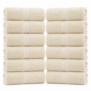 K Collection 12 Pack 100% Cotton Face Towels – 30 x 30cm