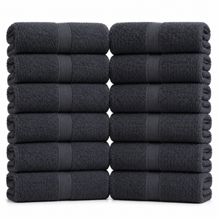 K Collection 12 Pack 100% Cotton Face Towels – 30 x 30cm