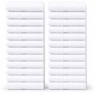 K Collection 24 Pack 100% Cotton Face Towels – 30 x 30cm