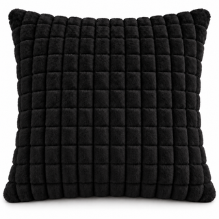 K Collection Plush Check Cushion 45cm – Cover Only, Pack of 1 or 4