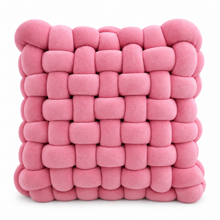 K Collection Knotted Cushion – 30 × 30cm Soft Woven Decorative Cushion