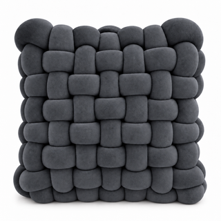 K Collection Knotted Cushion – 30 × 30cm Soft Woven Decorative Cushion
