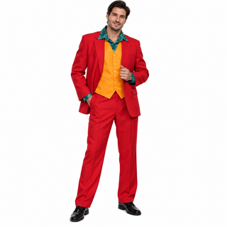 Mens Dancing Clown Costume 3 Piece Fancy Dress Outfit - Sizes L-XL