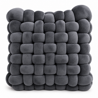 K Collection Knotted Cushion – 30 × 30cm Soft Woven Decorative Cushion